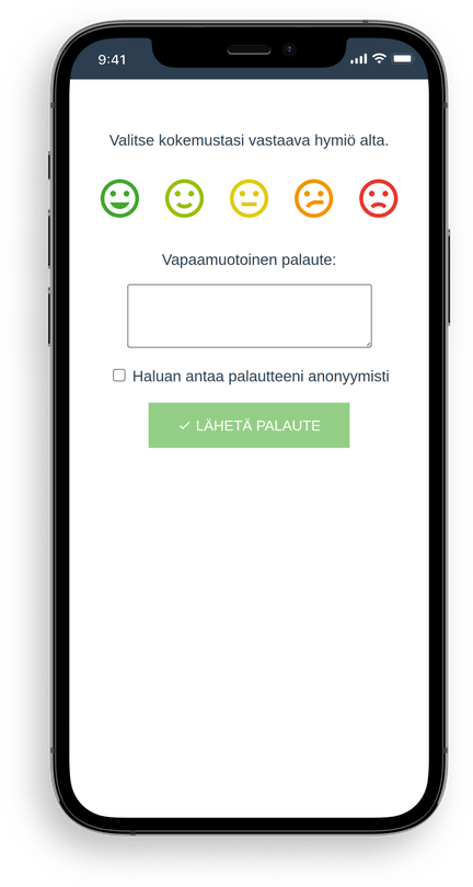 Palautteen antaminen asiakkaan näkökulmasta esiteltynä älypuhelimen ruudulla